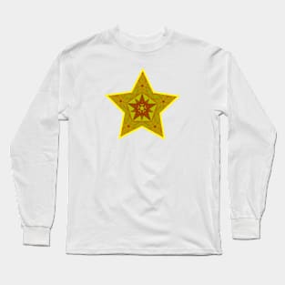 Yellow red ornamental star Long Sleeve T-Shirt